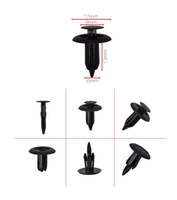 Nouveaux clips de fixation noirs en plastique à pousser pour garnitures de carrosserie automobile, rivets de panneau de véhicule, tête 9 mm, base 17 mm, tige 13 mm