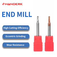 HANDERK R0.15/0.2/0.25/0.3mm Fresa de extremo esférico con microdiámetro recubierta de AlTiN y cuello largo, OEM/ODM disponible