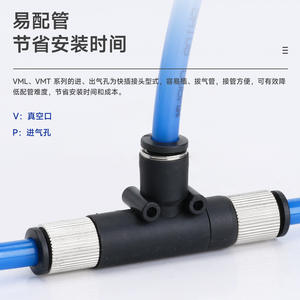 เครื่องกำเนิดสุญญากาศแบบนิวเมติกกำลังดูดสูง VMT/VML-05-04/06 วาล์วแรงดันลบแบบท่อ อุปกรณ์นิวเมติกแบบต่างๆ - Product Image 2