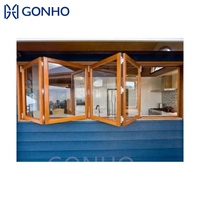 Fenêtre pliante de cuisine personnalisée Fenêtre pliante horizontale en aluminium verre trempé en aluminium Fenêtre pliante