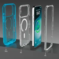  Coque transparente antichoc de style robuste avec chargement magnétique sans fil pour iPhone 17 Air 16 15 14 13 12 Pro Max