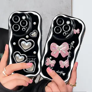 Coque de téléphone noire papillon amour forme couverture pour IPhone 14 Pro Max Iphone 14/ Iphone 14 Pro