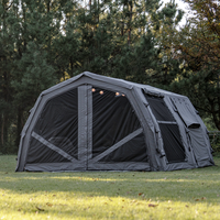 Tente pneumatique Coody 17.2 Familia Pro - Tente pneumatique grise à ouverture rapide, grand espace, tente de camping pliable gonflable