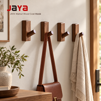 JAYA Nouveau style patère murale en bois de noyer massif haut de gamme pour la maison, la cuisine et l'entrée, sans perçage, pour l'arrière de porte