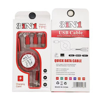 Câble de charge rapide USB rétractable magnétique 3 en 1 personnalisé avec logo, 2,4 A, pour voiture et téléphone Android iPhone, cadeau promotionnel