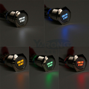 Luz <span class=keywords><strong>LED</strong></span> de un botón Interruptor de carcasa de metal a prueba de agua Estructura electrónica Nivel IP65 250V Máx. Voltaje 1NO para modificación de coche - Product Image 5