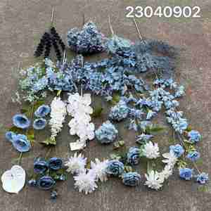 LO-585 Style Minimaliste Européen Variétés Mixtes Bleu Brumeux Faux Fleur Artificielle Bleu Poussiéreux Tiges de Fleurs Artificielles pour Composition Florale - Product Image 4