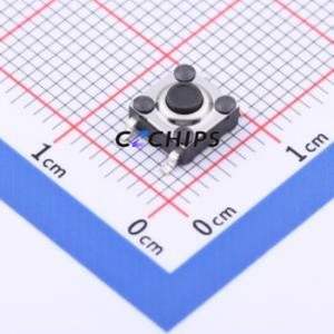 TS6633TPFS 250gf 072 Tactile Switch SMD-4P,6x6mm Switch Single Pole Single Throw Round Button 2.5N Vertical Mount - Product Image 1