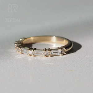 IGI Certified Vvs Lab Made Diamond Eternity Wedding <b>Ring</b> Custom 925 <b>Silver</b> Baguette Lab Created Diamond Anniversary <b>Ring</b> Jewelry - Product Image 1