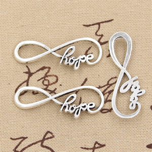 Charms infinity symbol hope 39x15mm ciondoli <span class=keywords><strong>Color</strong></span> argento tibetano gioielli antichi che fanno artigianato fatto a mano fai da te - Product Image 3