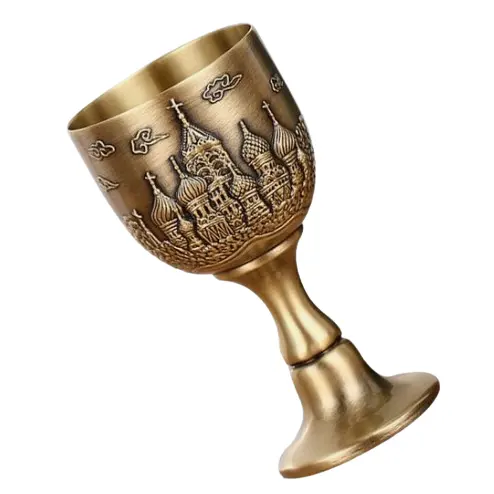 Hot Selling Goblet Cup For Wine New Arrival Looking Engraved Wine Goblet With Brass Drinkware Chalice Supplied by India