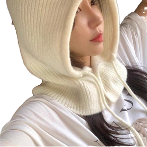 Однотонная балаклава-шарф с пряжкой и шнуровкой, с шелкографией, 100% шерсть, унисекс, Common DELL - Product Image 1