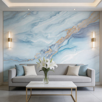 Panneau mural en marbre UV, surface lisse, blanc Calacatta, 2800x1220mm, imperméable, ignifuge, décoration intérieure