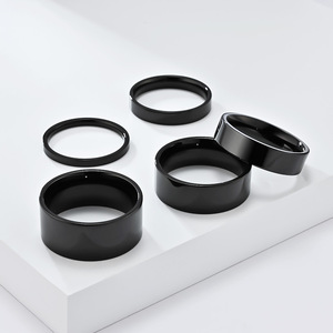 Minimalist, understated, unisex, smooth finish <b>ring</b>, <b>titanium</b> steel, gold-plated, unisex, pinky <b>ring</b>, stainless steel jewelry. - Product Image 5
