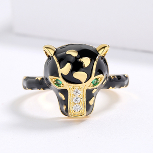 Đầy Màu sắc handmade men trang sức thiết lập cho phụ nữ độc đáo Exaggerate Leopard Shape Vòng Vòng cổ bông tai Zircon cho món quà engagement - Product Image 3