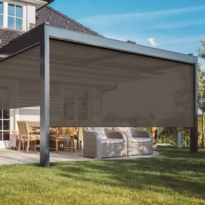 Store banne motorisé moderne WiFi en tissu rétractable pour extérieur, avec système Zip Track et protection <span class=keywords><strong>solaire</strong></span>, pour gazebo, porche et patio - Product Image 1