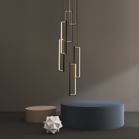 Lustre d'escalier minimaliste moderne Luminaire personnalisé pour villa Loft duplex rotatif Éclairage d'appartement minimaliste