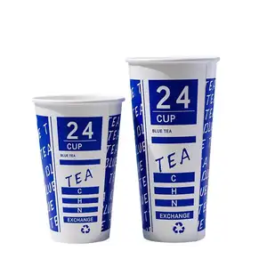 Vasos de papel Material para cupcakes Mangas Ventilador Logotipo personalizado 4 12 8 6 Oz Pe Coated Take Away Carton Tapa de vaso desechable para desechar