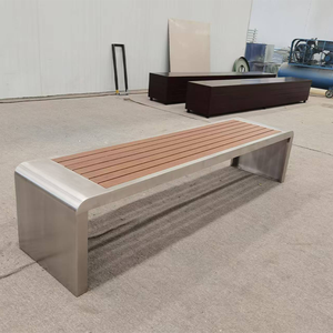 Ventes d'usine de meubles de patio extérieur banc de parc en métal étanche chaises longues en bois + acier banc moderne - Product Image 3