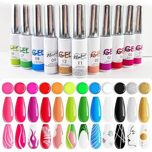 Juego de 6/12 piezas de macarrón delineador de esmalte de uñas de gel, 8ml, Diamante <span class=keywords><strong>roto</strong></span>, <span class=keywords><strong>pintura</strong></span> de grafiti DIY, herramientas de Arte de uñas a rayas - Product Image 3