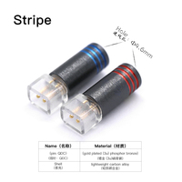 Stripe MMCX konektor tembaga DIY Earphone Pin MMCX steker perempuan Audio Jack Headphone Adapter