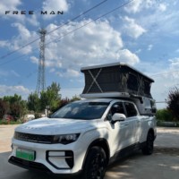 Tente de toit pour pick-up avec plateforme de couchage coulissante, murs en aluminium alvéolé et 6 fenêtres