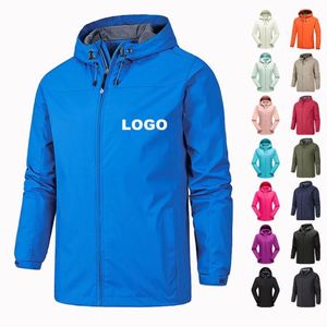 Waterproof Windbreaker Jacket Long Thin Hooded Breathable Quick Dry Custom Logo <b>Plus</b> <b>Size</b> Unisex Men's Women's Outdoor - Product Image 1
