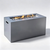 Ensembles de meubles d'extérieur, foyer à gaz en béton, brûleur rectangulaire, table de feu au gaz GPL, foyers extérieurs au gaz