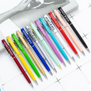 Stylo métallique professionnel personnalisable avec logo, fin et doré, idéal pour la promotion publicitaire, les cadeaux d'entreprise et les hôtels. - Product Image 1
