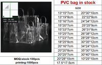 Sac de rangement transparent en PVC avec fermeture éclair pour cosmétiques, maquillage, bijoux, DIY, shopping, petit format, personnalisable