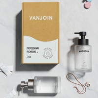 Bouteille de lotion en verre épaissi givré vide de haute qualité avec pompe en métal bouteille de savon moussant de luxe de 350ml avec emballage en boîte