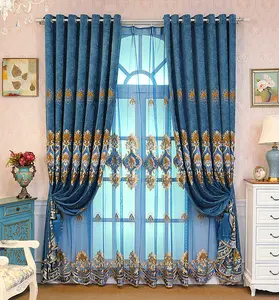 Großhandel Luxus moderne Boho Cortina Ready Made Blackout Designs Wohnzimmer bestickte Fenster vorhang für Zuhause