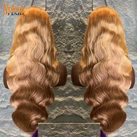 Fournisseur de produits capillaires de beauté en vogue sur Alibaba # Perruques en cheveux humains brésiliens blonds 27/613 de 32 pouces avec dentelle frontale HD 13x6 pour femmes