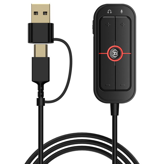 Piva GS10 Adapter Virtual 7.1 16Bit/48Khz Type-C USB Gaming Sound Card 3.5mm Audio Port With 3 EQ Modes for Phone Tablet Laptop