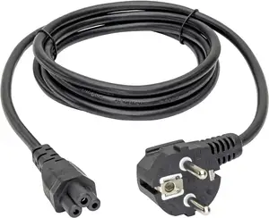 Plugue Schuko de 3 pinos padrão europeu para cabo de extensão IEC C5 AC 16a 250v cabo de alimentação AC