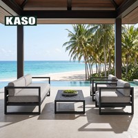 Ensemble de salon de jardin noir pour balcon, résistant à la décoloration et à la protection solaire, mobilier d'extérieur en gros sous marque privée
