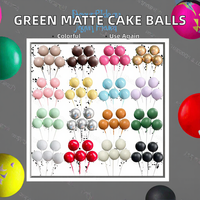 Décorations de gâteau en boules mates, nouvelles boules en mousse vertes réutilisables pour la décoration de gâteaux, Nouvel An, 20 pièces, couleurs assorties