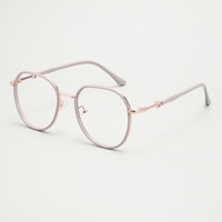 Monture de lunettes ronde en métal décorée de cœurs, légère, pour femmes, anti-lumière bleue, avec possibilité de verres correcteurs