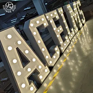 Fornecedores de letras 3D gigantes por atacado com luz LED para letras de casamento, decoração de letras com alta qualidade