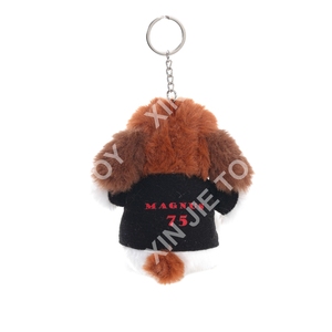 Porte-clés en peluche chien <span class=keywords><strong>St</strong></span>. <span class=keywords><strong>Bernard</strong></span> noir imprimé vintage, breloque de sac en forme de chiot moelleux, cadeau pour sacs et clés - Product Image 2