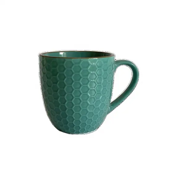 Tasse à café en relief de glaçure multicolore Tasse à café en céramique nordique en vrac avec tasse de logo Tasses à thé personnalisées