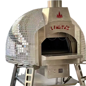 Horno <span class=keywords><strong>de</strong></span> Pizza Redondo <span class=keywords><strong>de</strong></span> Leña <span class=keywords><strong>para</strong></span> Exteriores, Máx. 400 Grados, Hornos <span class=keywords><strong>para</strong></span> Hornear Pizza - Product Image 1