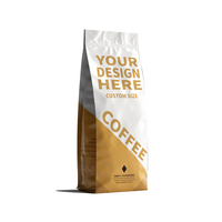 250g 500g 1000g Impression Personnalisée Emballage Mat Sacs à Fond Plat à Tirette avec Fermeture Ziplock pour Grains de Café, Pochettes Doypack avec Valve et Fermeture Éclair