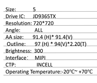 Módulo LCD TFT Personalizado de 5 Pulgadas, Pantalla IPS Cuadrada, Conector MIPI, Retroiluminación LED, Pantalla LCM 720*720, Uso Industrial, 300cd/m2