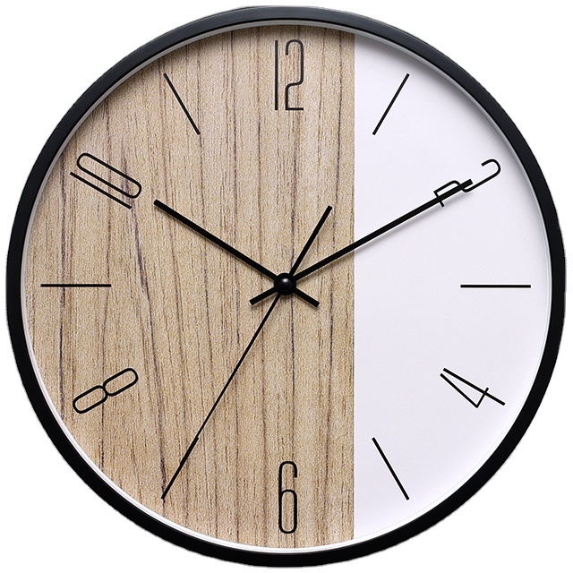 Simple Style Wall Clock Plastic Round Quartz 24 Hour Wall Clock Modern Clocks for Sale