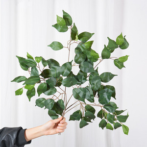 Feuilles de banian artificielles de 60 cm en plastique et soie, pour décoration de mariage et de maison, par Flower Factory - Product Image 2