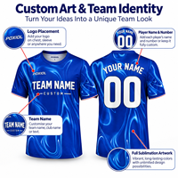Maillot de football personnalisé bleu profond à effet tourbillon, sublimation par transfert thermique, séchage rapide, respirant, tenue d'équipe personnalisée pour clubs amateurs