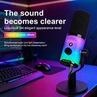 Microphone à condensateur USB A17 avec éclairage RGB dynamique pour le gaming et l'enregistrement de podcasts, équipement de studio de bureau pour utilisation sur ordinateur