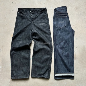 Custom Wholesale Raw Selvedge Denim Pants Raw Selvage Selvedge Japanese <b>Jeans</b> Men Straight Leg Trousers Denim Baggy <b>Jean</b> for Men - Product Image 2