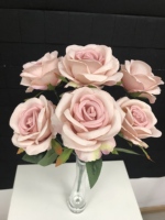 Meistverkaufte Künstliche Rosen-Blumen mit 7 Blütenköpfen Weiße Rosen Künstliche Blumen Künstliche Seidenblumen im Großhandel